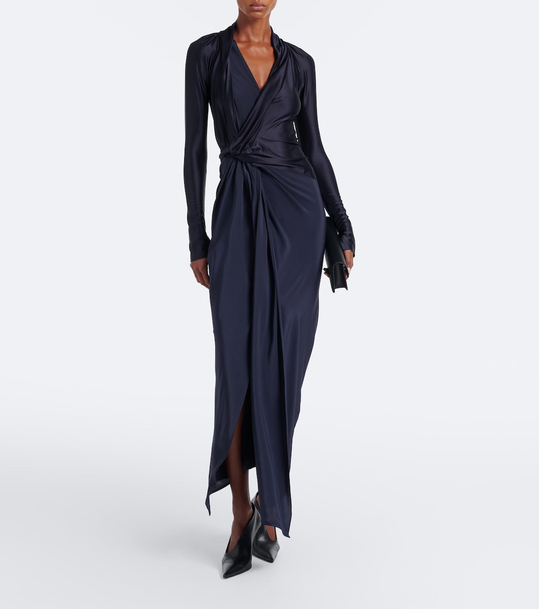 Victoria Beckham - Lea draped silk-trimmed jersey maxi dress