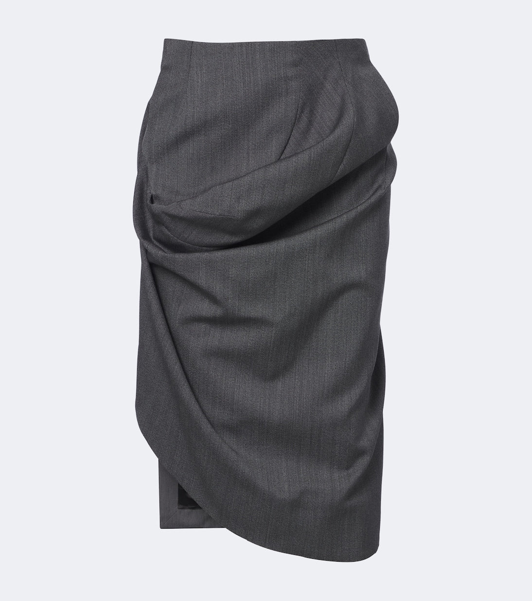 Victoria Beckham - Draped asymmetric virgin wool midi skirt