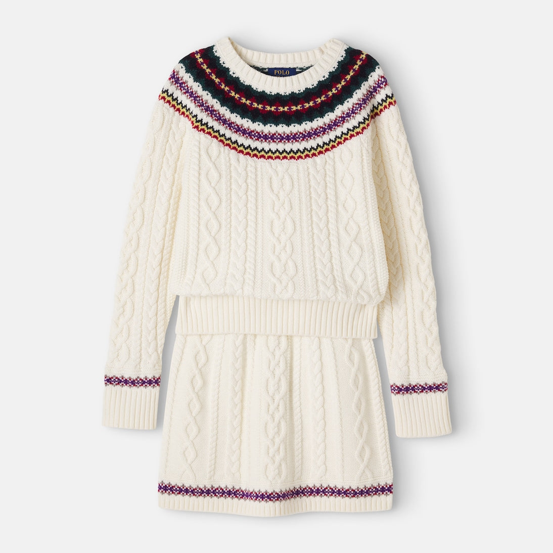 Polo Ralph Lauren Kids - Fair Isle cotton sweater and skirt set