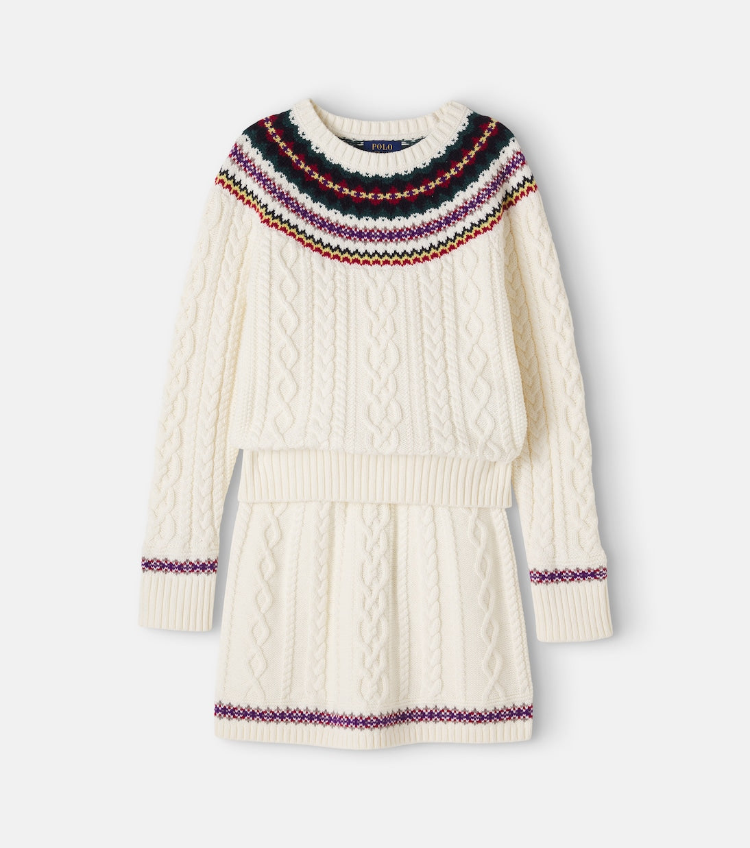 Polo Ralph Lauren Kids - Fair Isle cotton sweater and skirt set