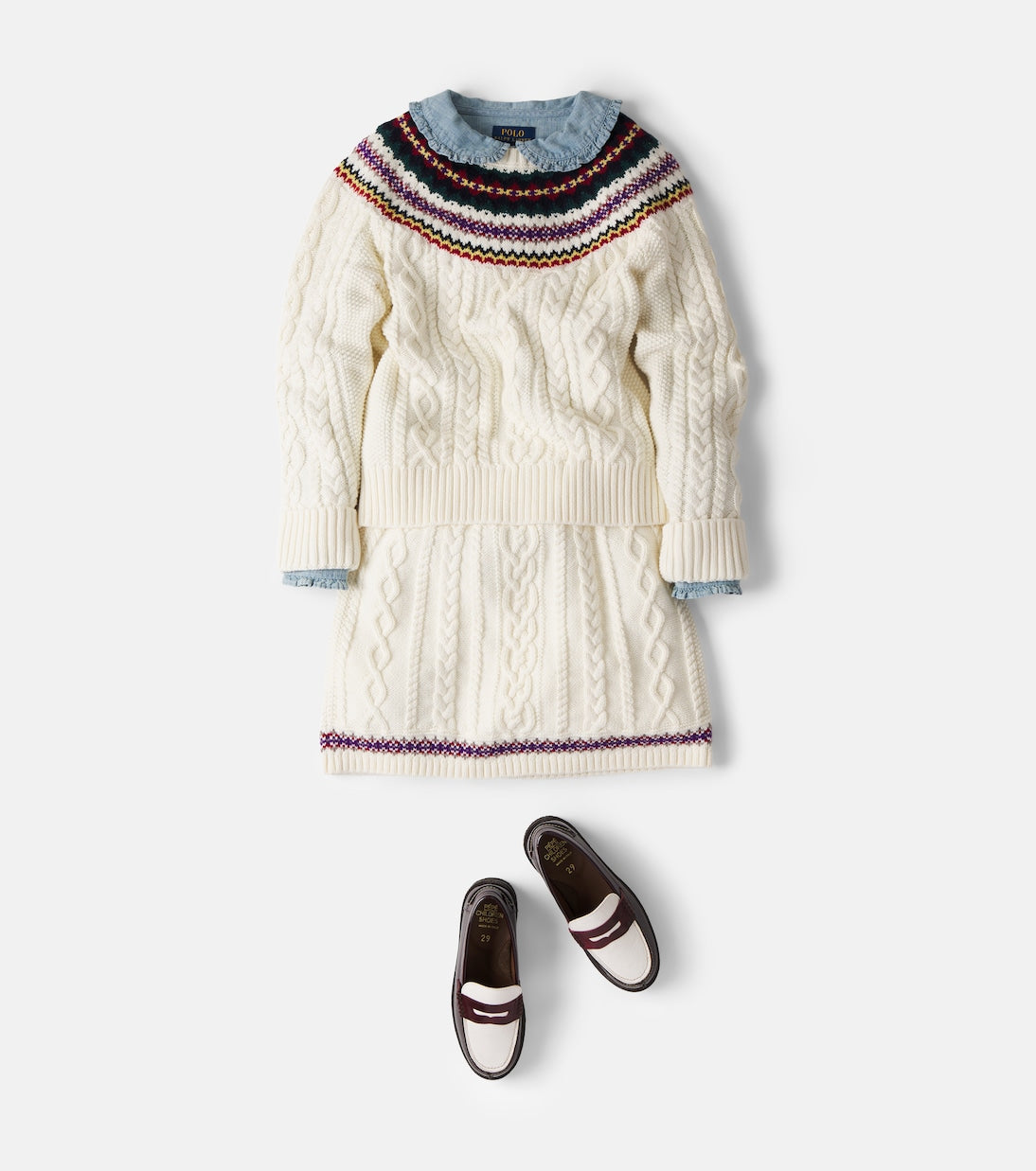 Polo Ralph Lauren Kids - Fair Isle cotton sweater and skirt set