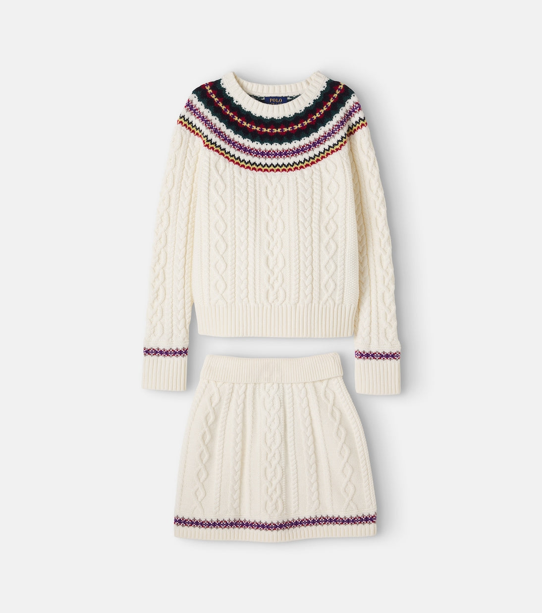Polo Ralph Lauren Kids - Fair Isle cotton sweater and skirt set