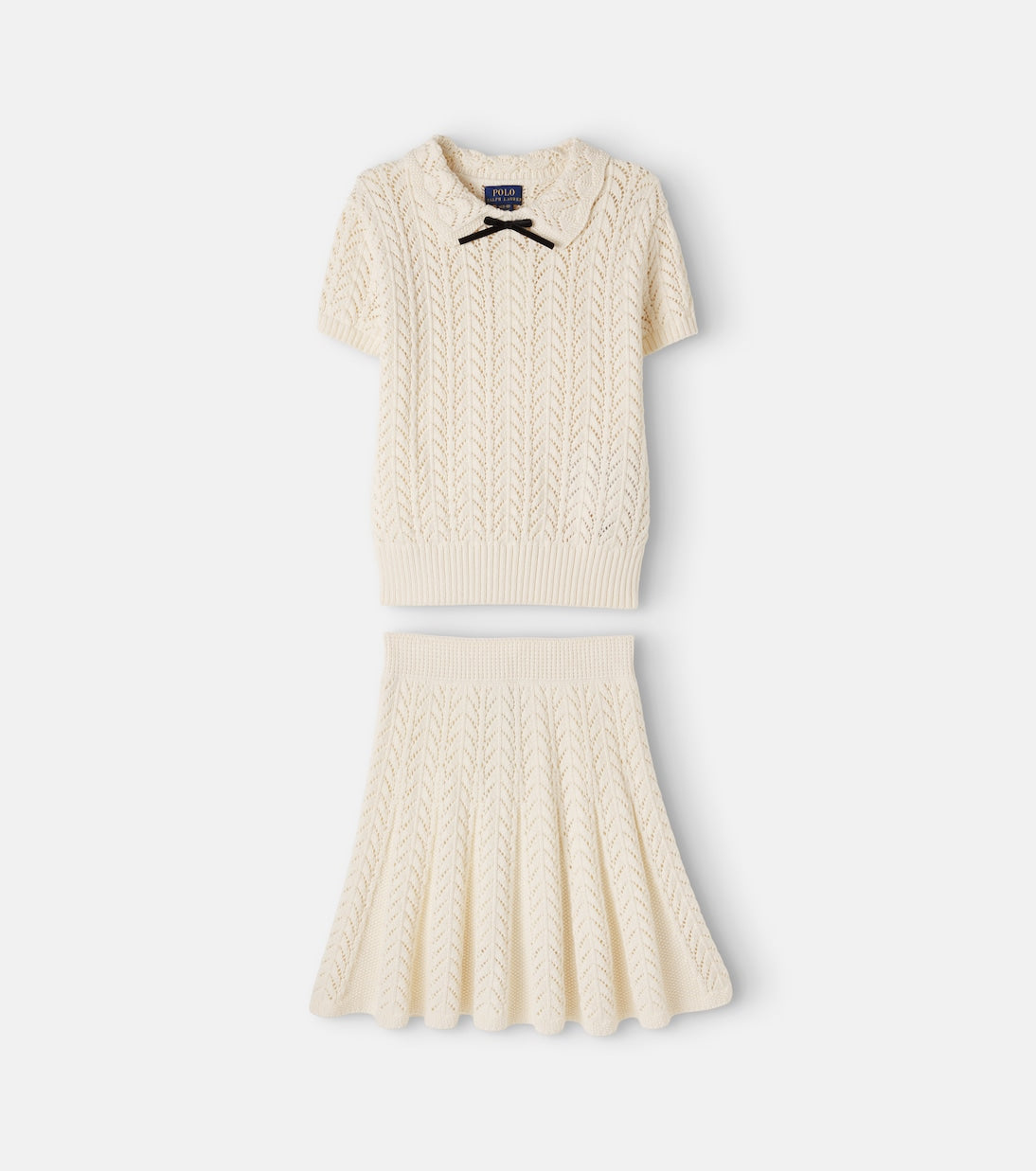 Polo Ralph Lauren Kids - Pointelle cotton sweater and skirt set