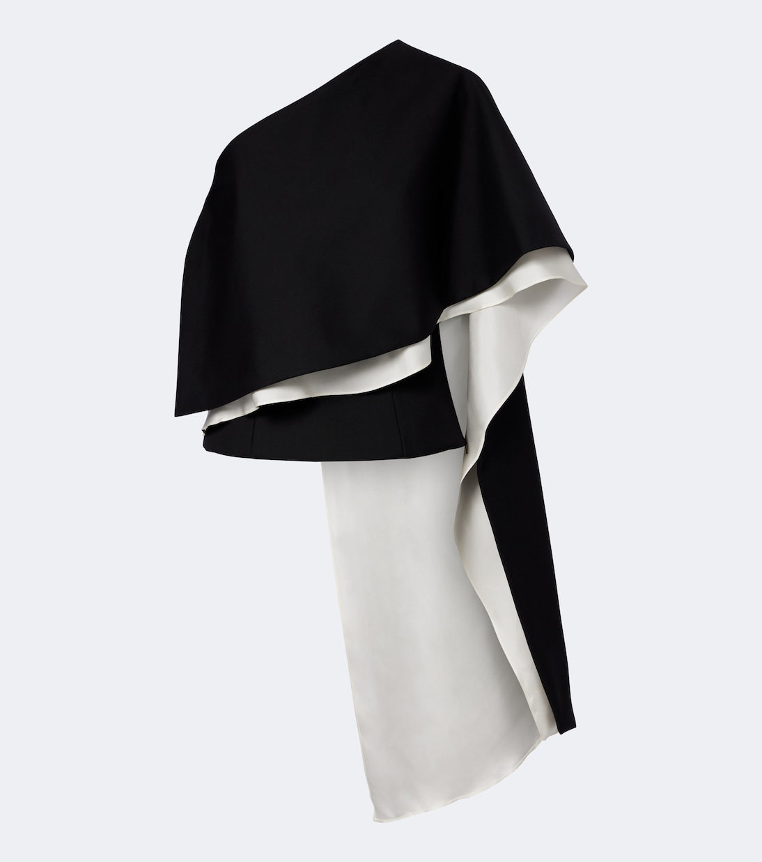 Róhe - One-shoulder caped wool-blend top