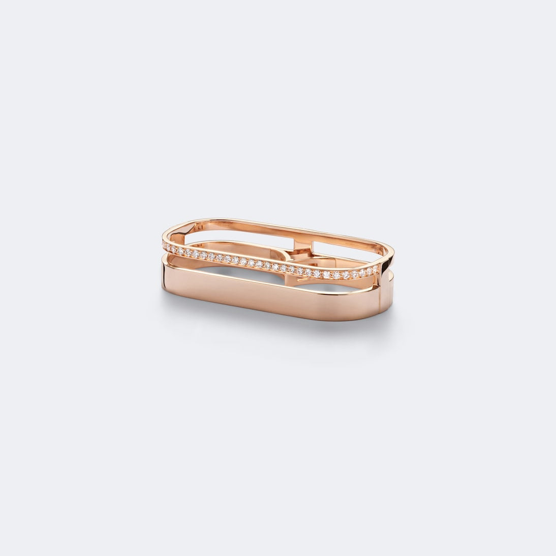 Repossi - Berbere 18kt rose gold double ring with diamonds
