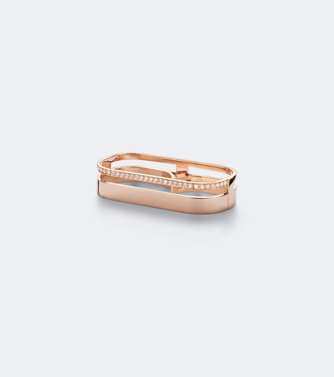 Repossi - Berbere 18kt rose gold double ring with diamonds