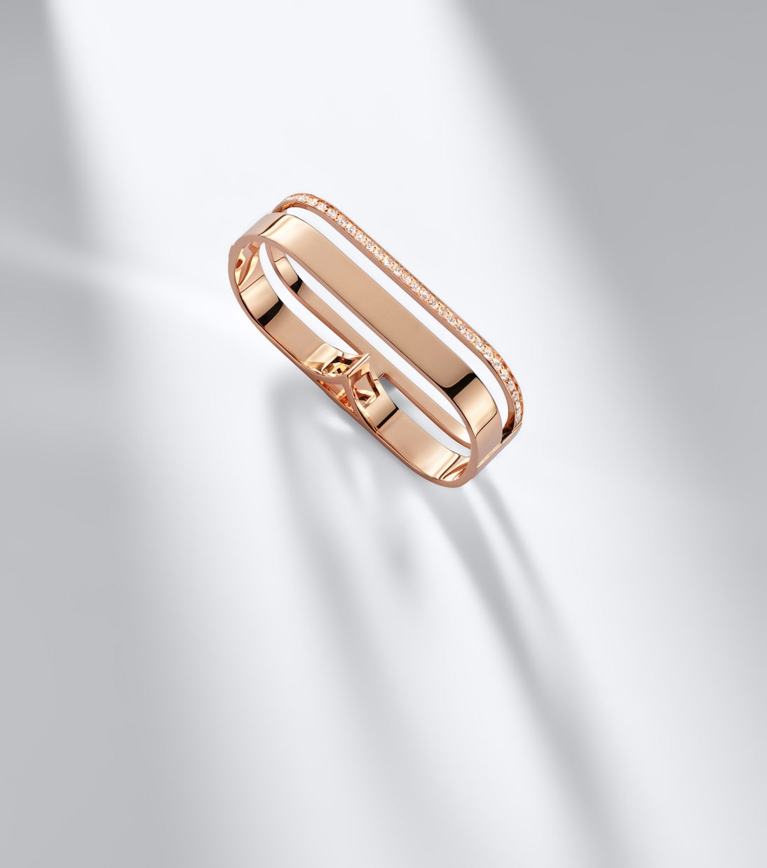 Repossi - Berbere 18kt rose gold double ring with diamonds