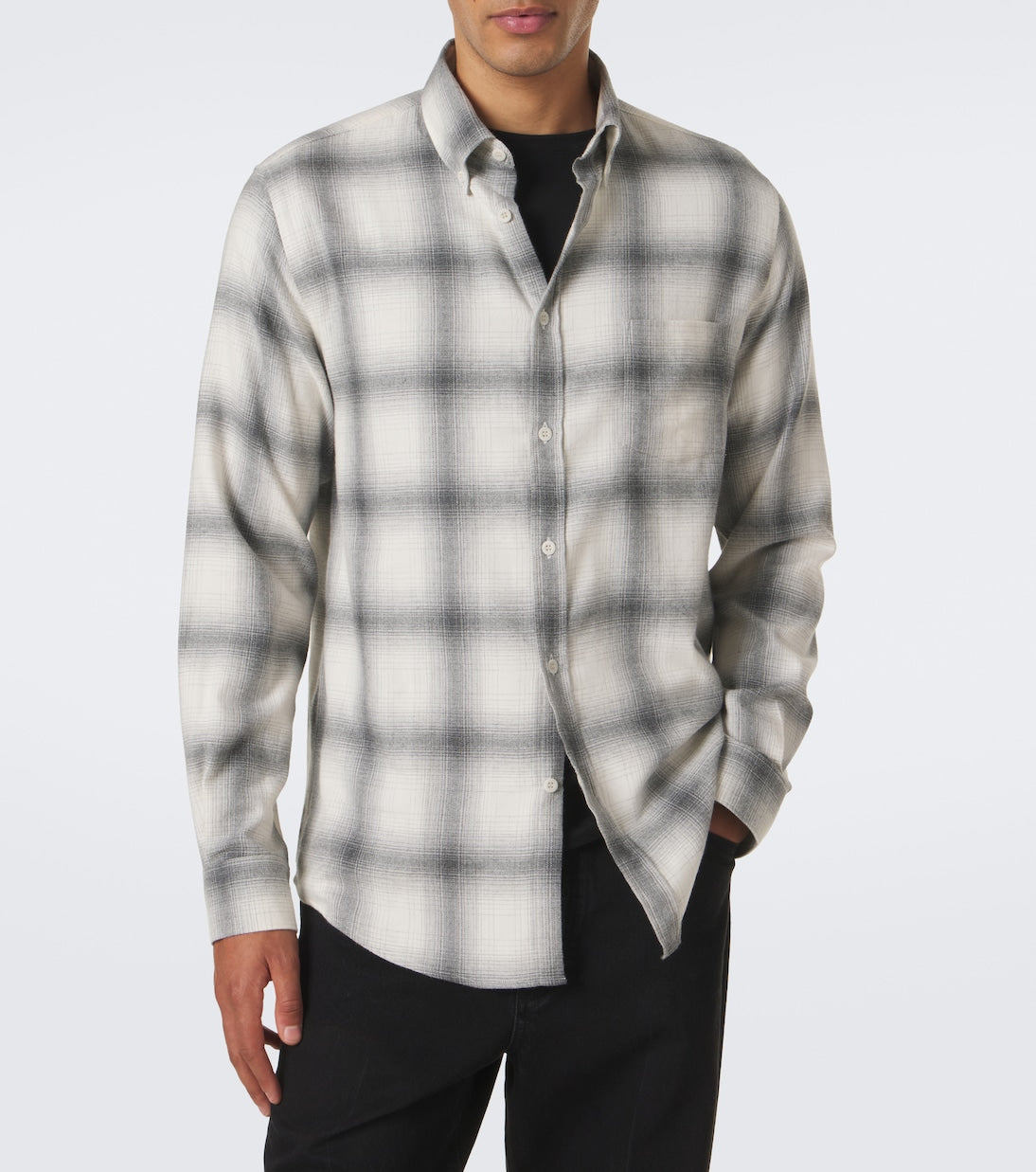 Sunspel - Checked cotton flannel shirt