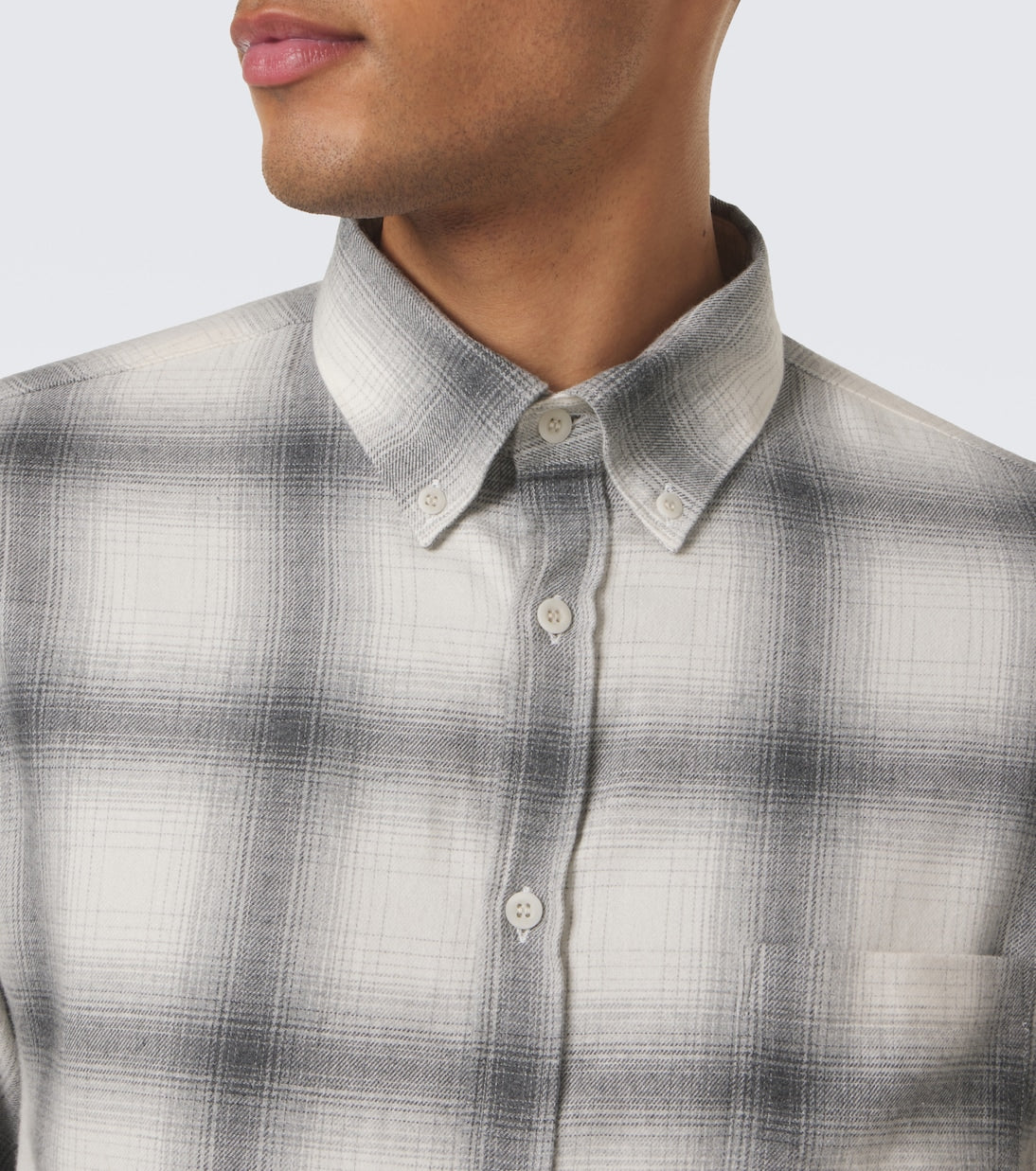 Sunspel - Checked cotton flannel shirt