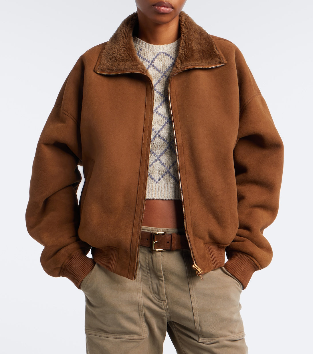 Acne Studios - Shearling-lined suede bomber jacket