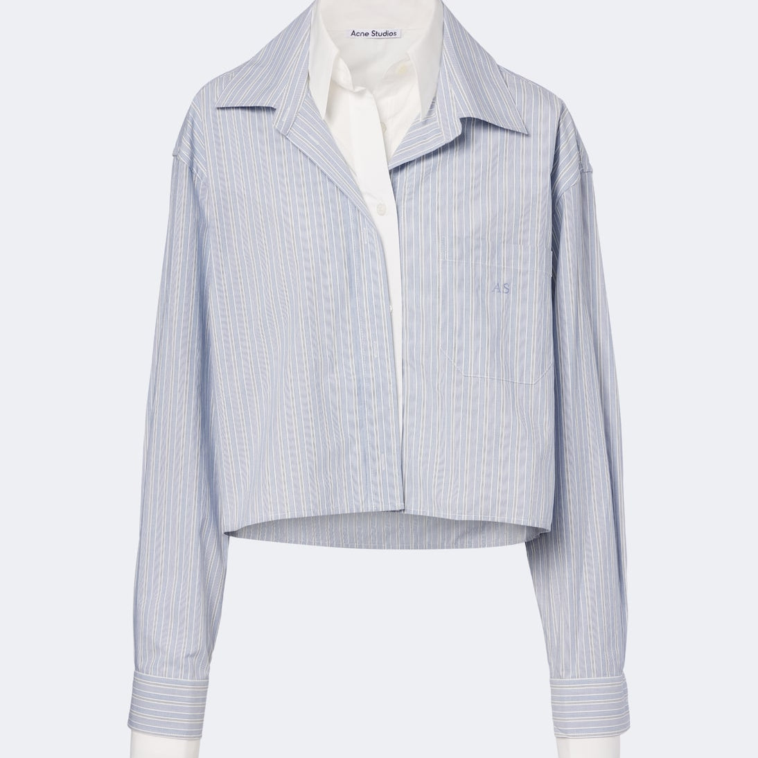 Acne Studios - Striped cropped cotton poplin shirt