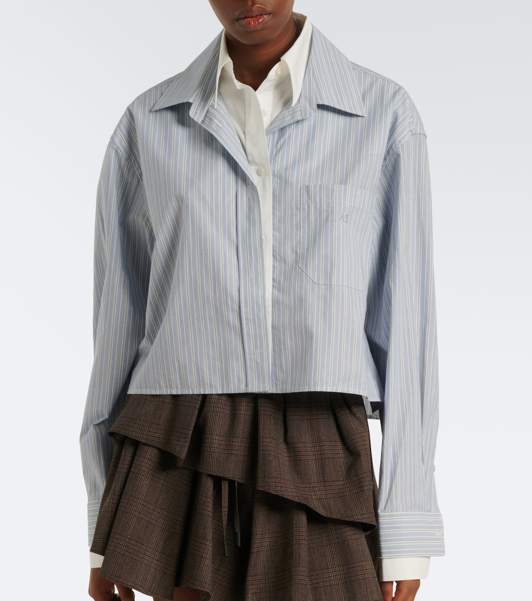 Acne Studios - Striped cropped cotton poplin shirt