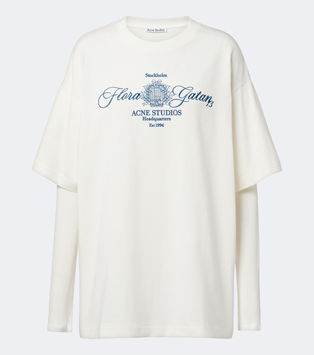 Acne Studios - Layered embroidered cotton jersey T-shirt