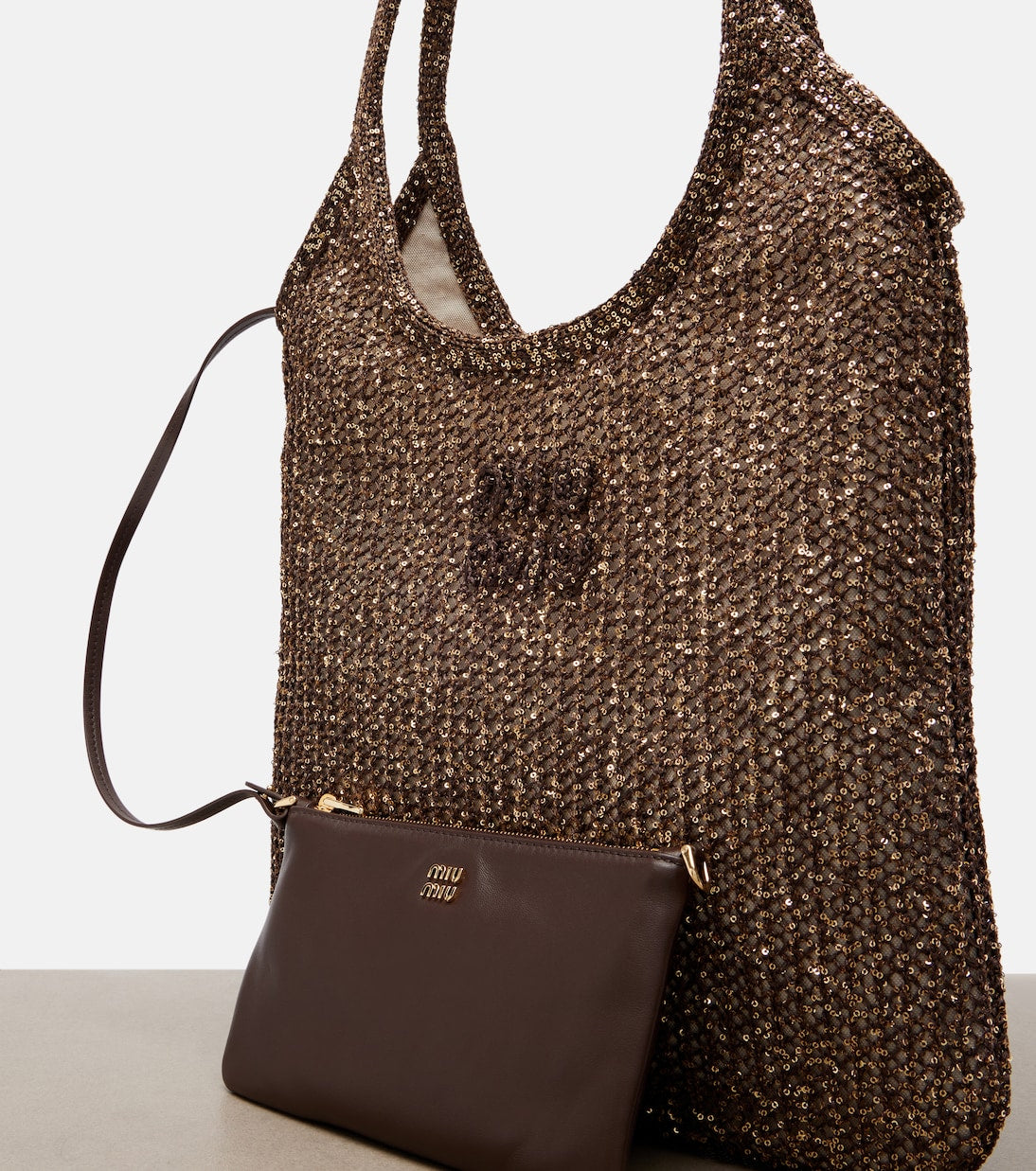 Miu Miu - Ivy sequined mesh shopper