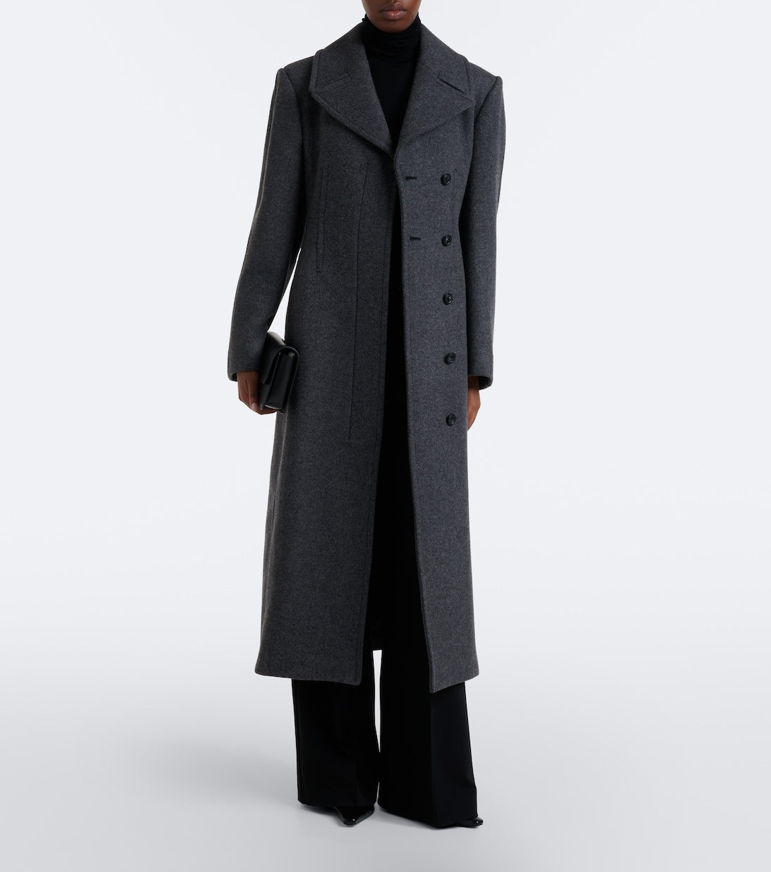 Sportmax - Belted herringbone virgin wool coat