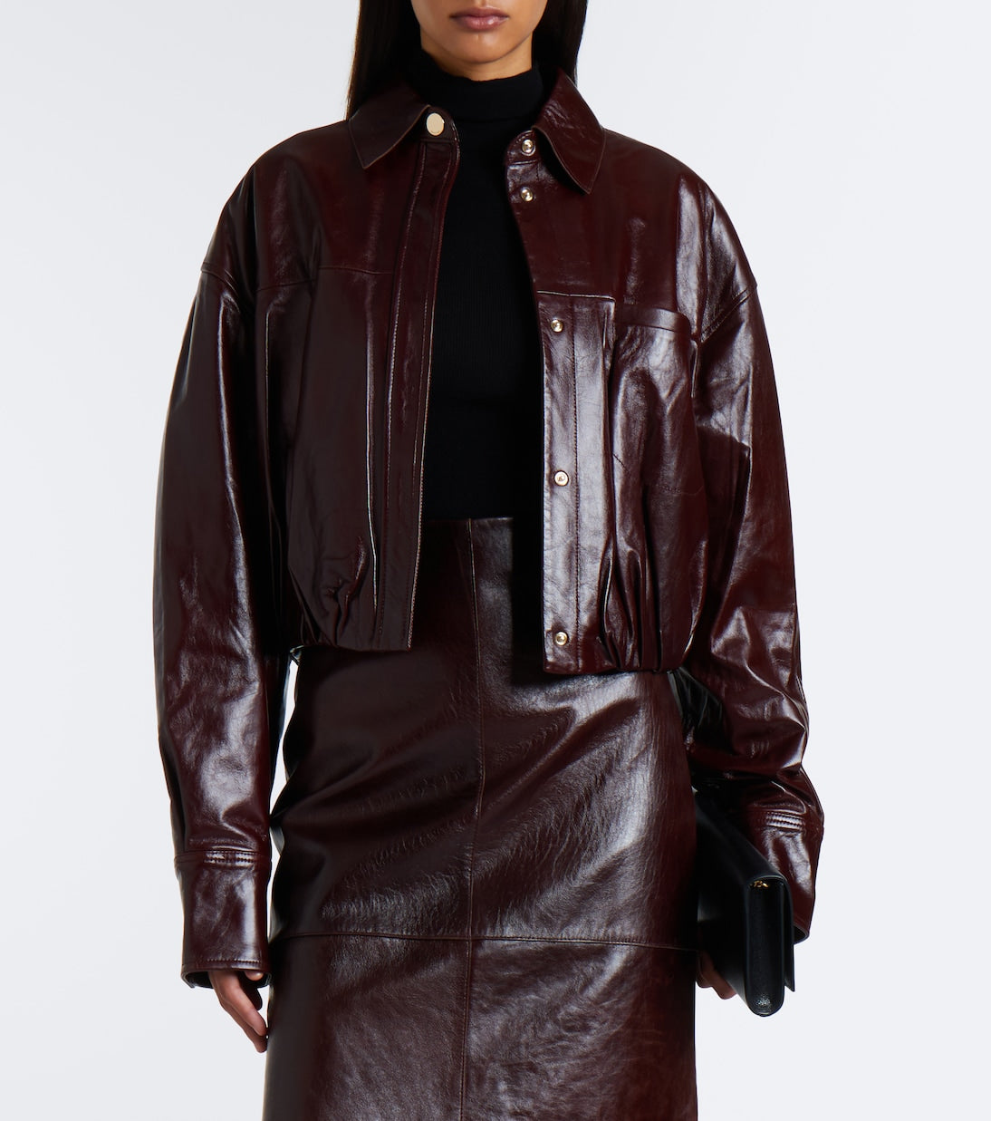 Sportmax - Cropped leather jacket
