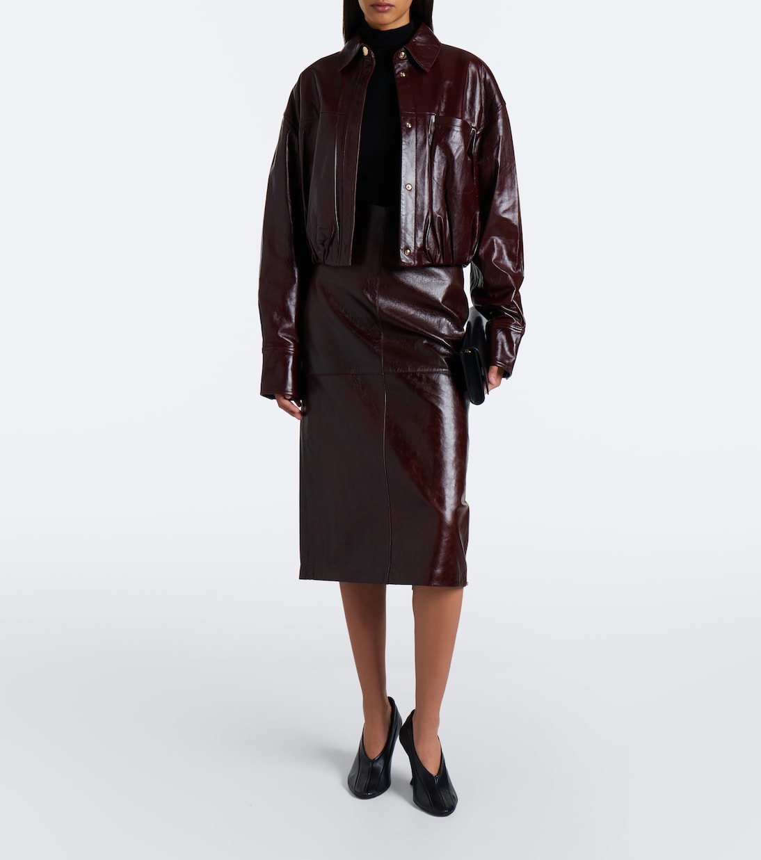 Sportmax - Cropped leather jacket