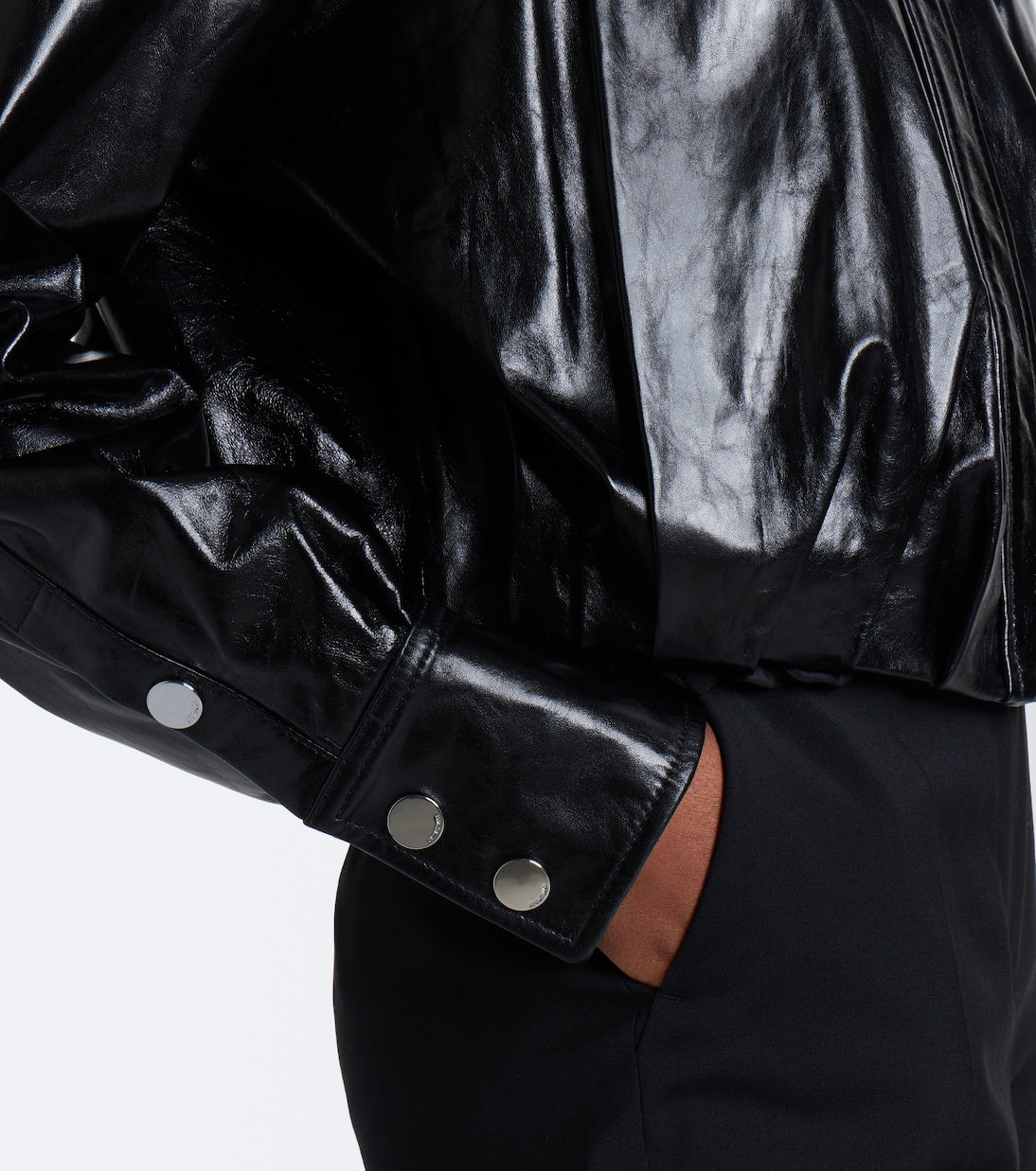 Sportmax - Cropped leather jacket