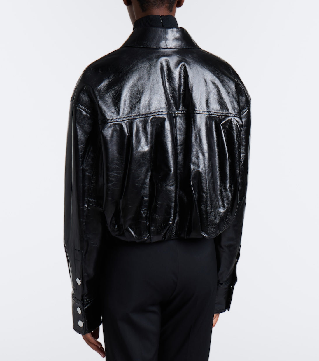 Sportmax - Cropped leather jacket