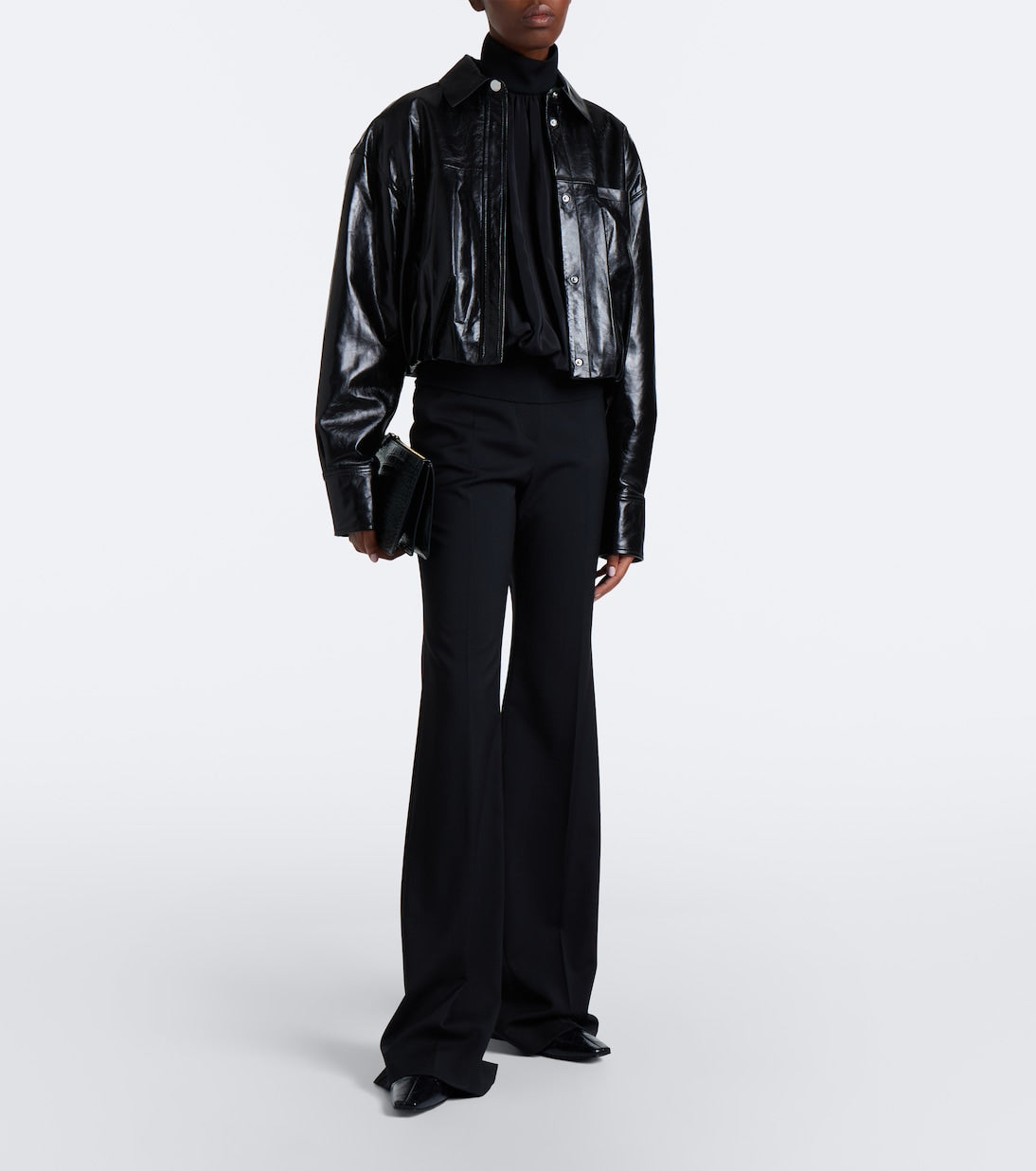 Sportmax - Cropped leather jacket