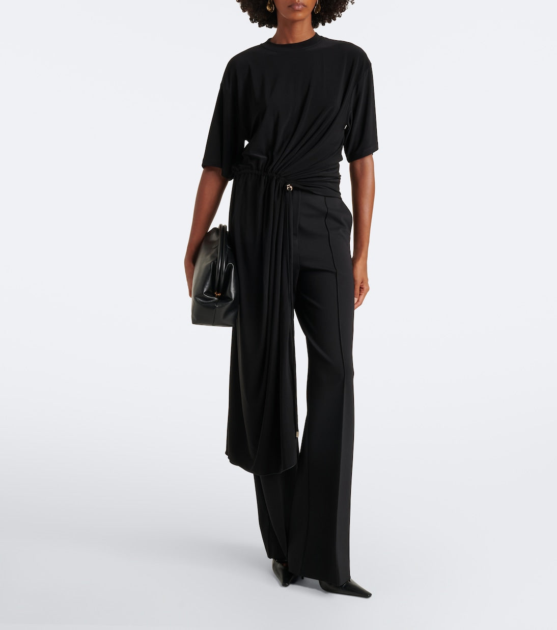 Sportmax - Asymmetric draped jersey top