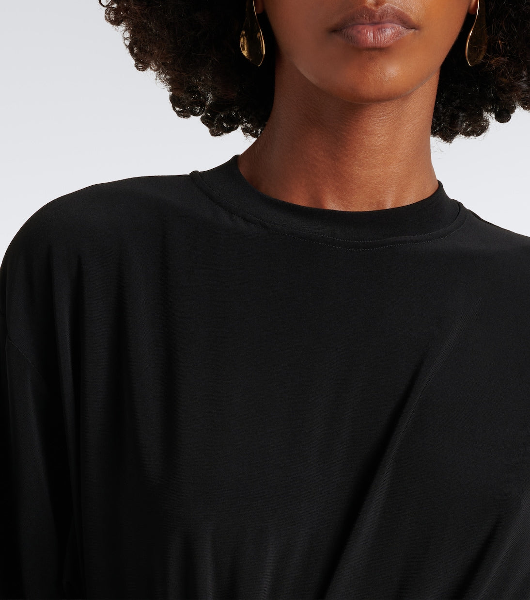 Sportmax - Asymmetric draped jersey top