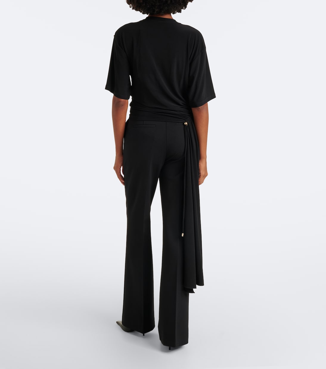 Sportmax - Asymmetric draped jersey top
