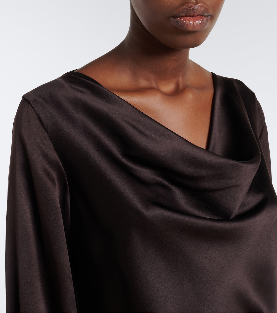 Max Mara - Elegante scarf-detail silk satin blouse