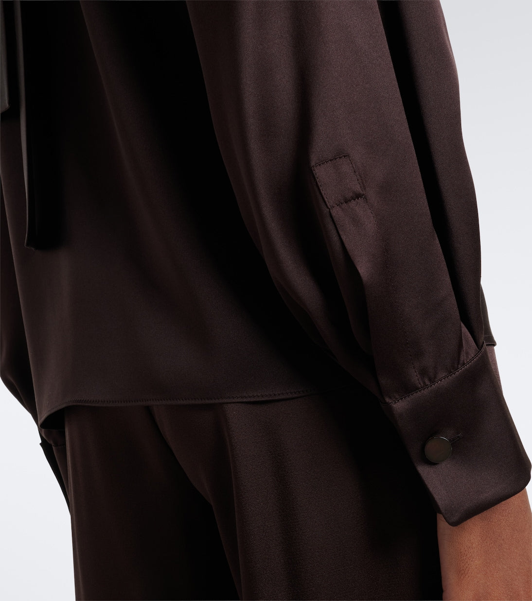Max Mara - Elegante scarf-detail silk satin blouse