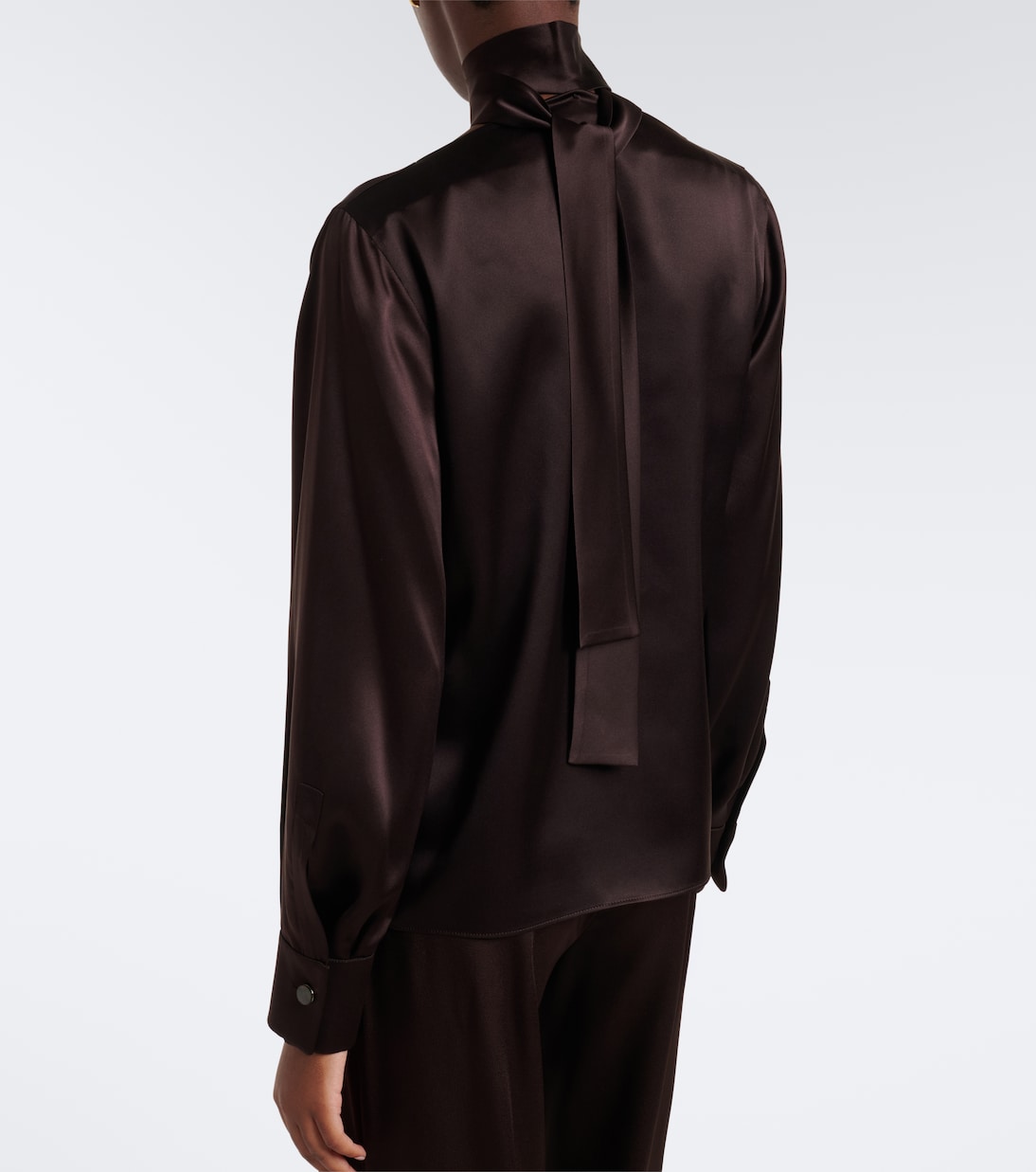 Max Mara - Elegante scarf-detail silk satin blouse