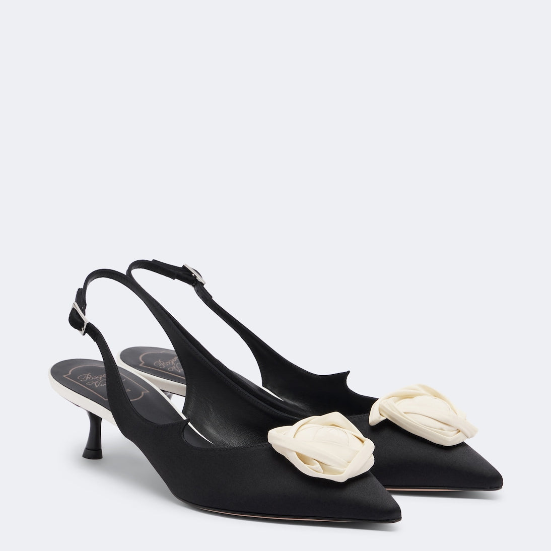 Roger Vivier - Rose Vivier satin slingback pumps