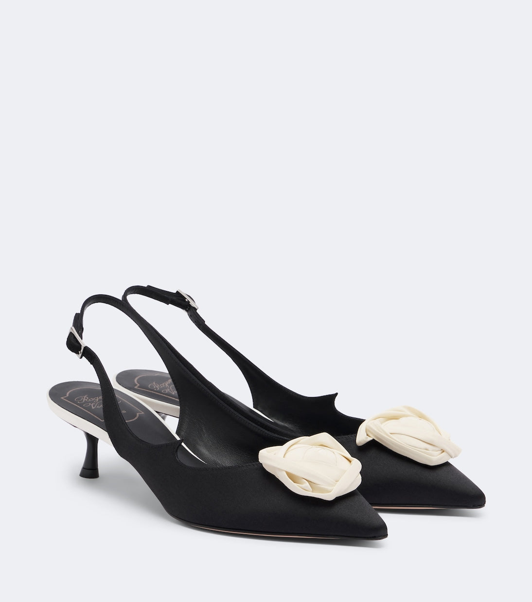Roger Vivier - Rose Vivier satin slingback pumps