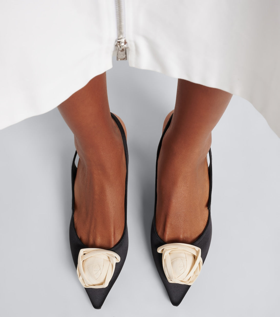 Roger Vivier - Rose Vivier satin slingback pumps