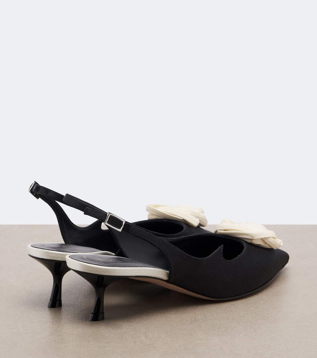 Roger Vivier - Rose Vivier satin slingback pumps