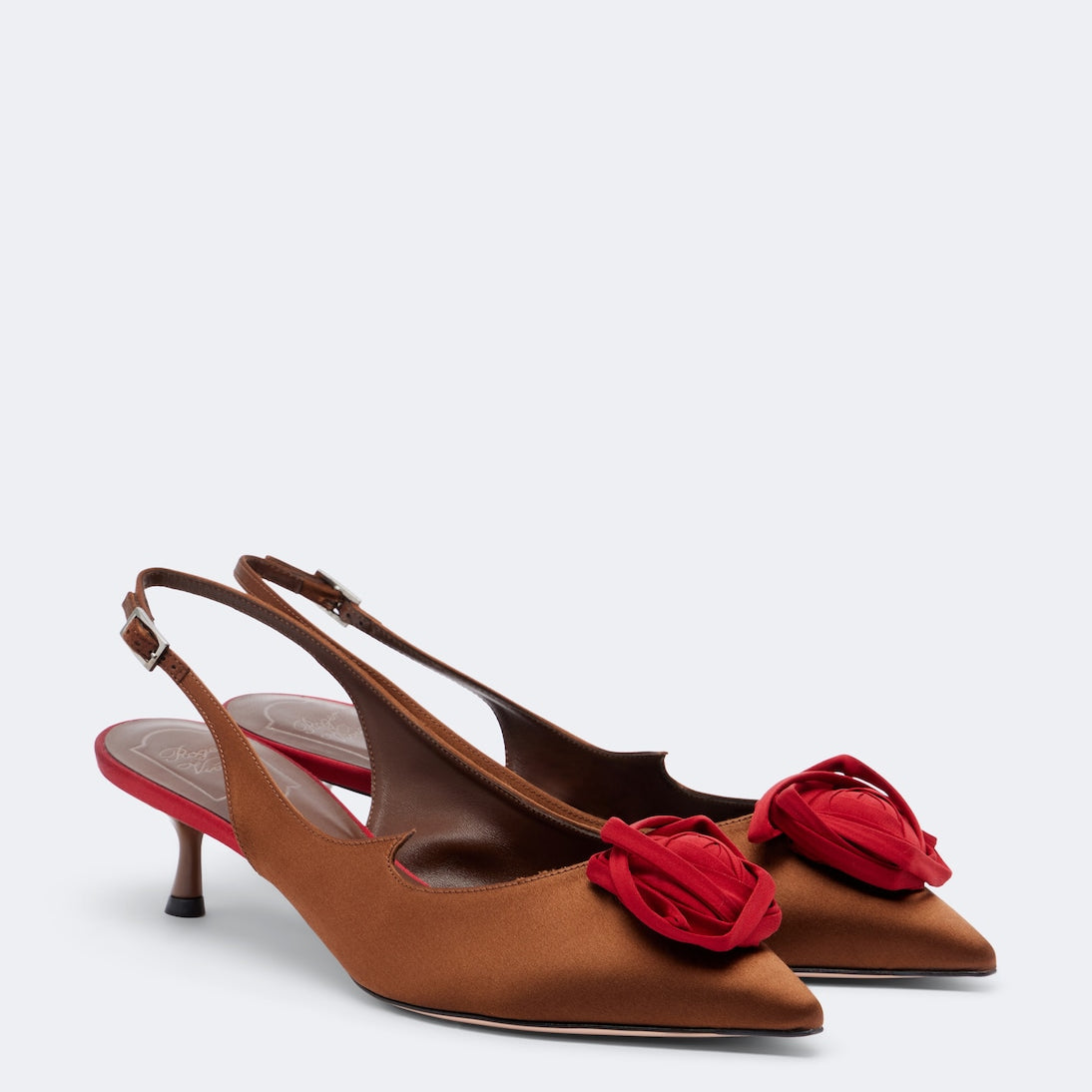 Roger Vivier - Rose Vivier satin slingback pumps