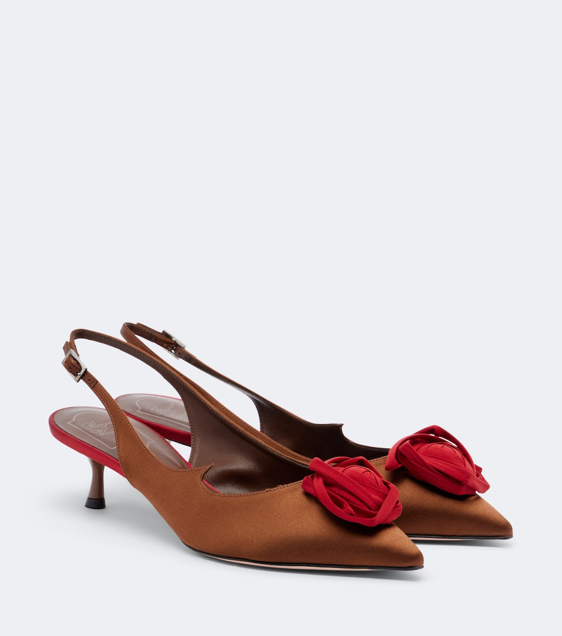 Roger Vivier - Rose Vivier satin slingback pumps