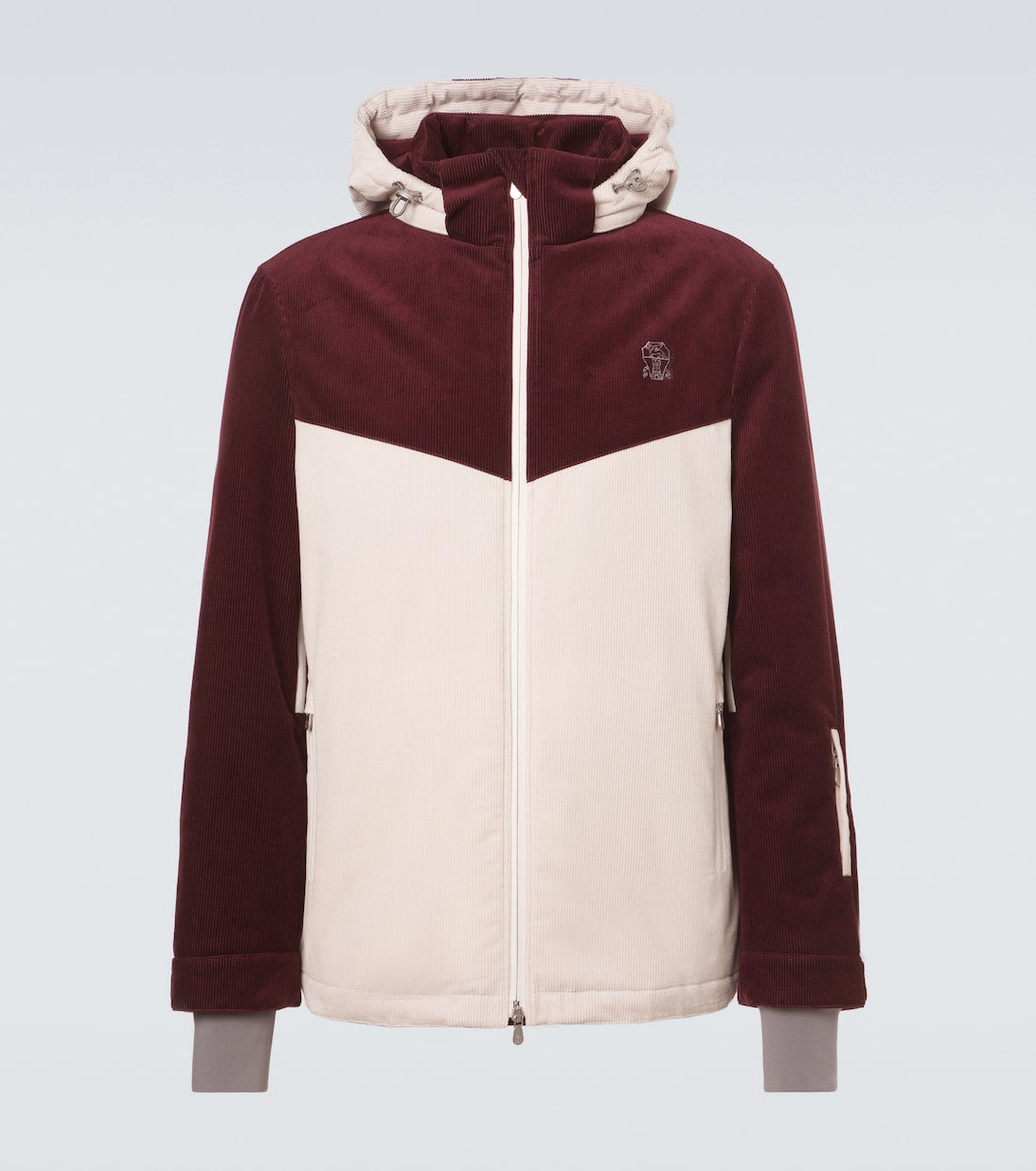 Brunello Cucinelli - Hooded cotton corduroy ski jacket