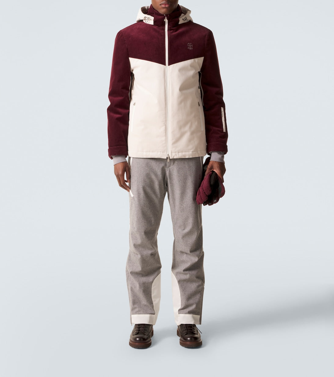 Brunello Cucinelli - Hooded cotton corduroy ski jacket