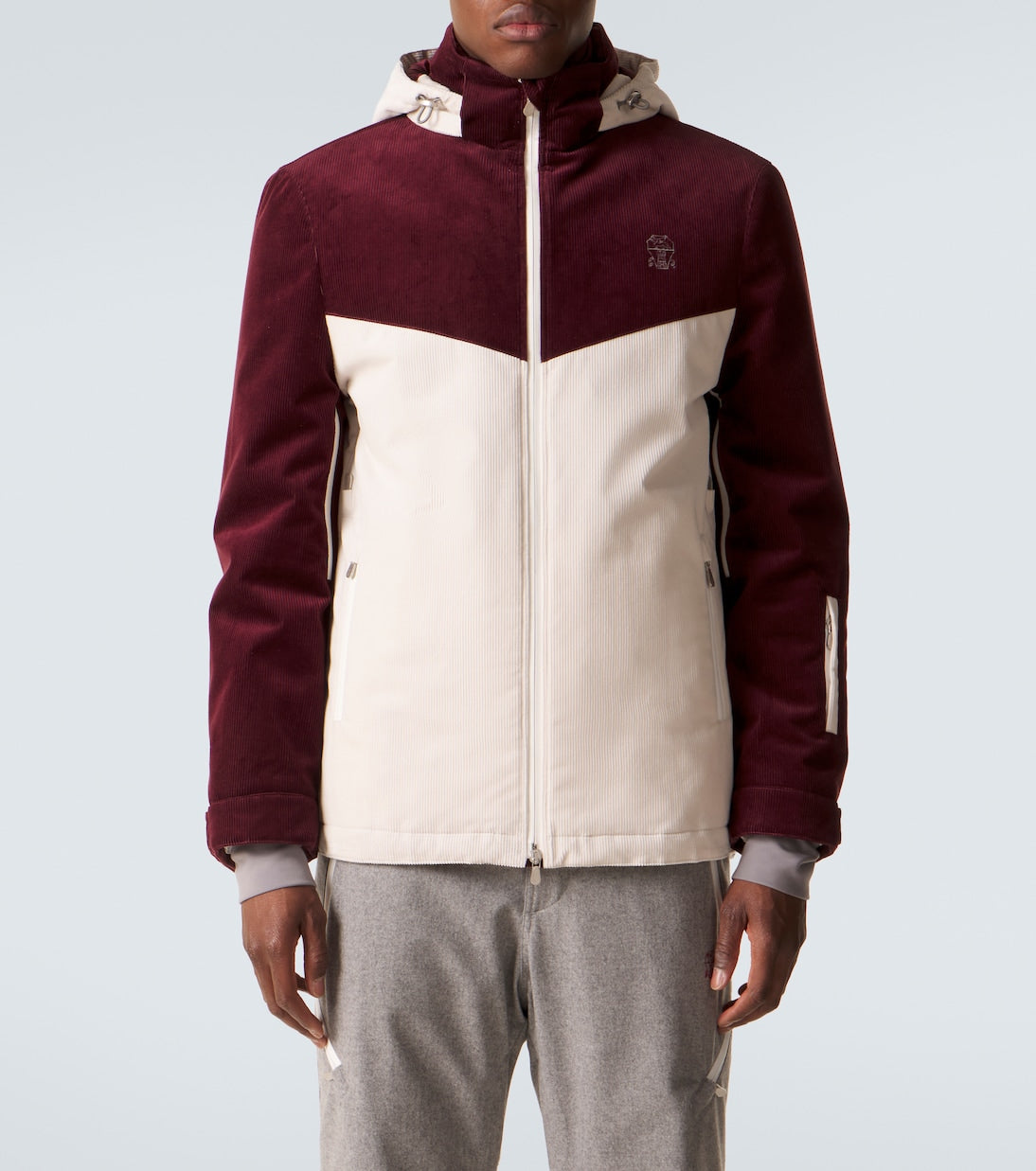 Brunello Cucinelli - Hooded cotton corduroy ski jacket