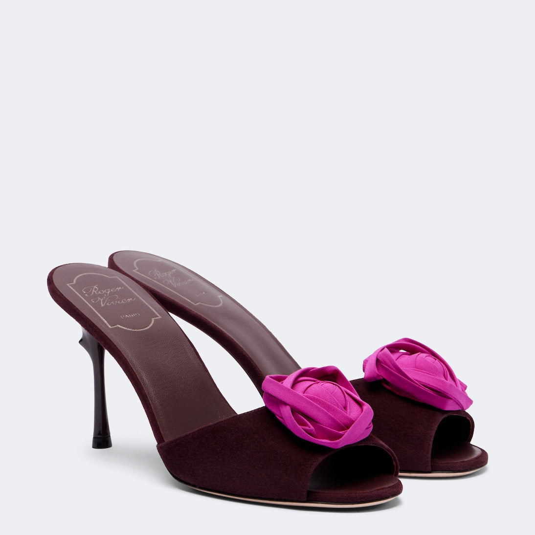 Roger Vivier - Rose Vivier suede mules