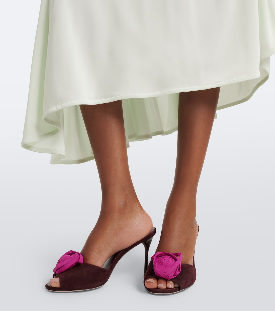 Roger Vivier - Rose Vivier suede mules