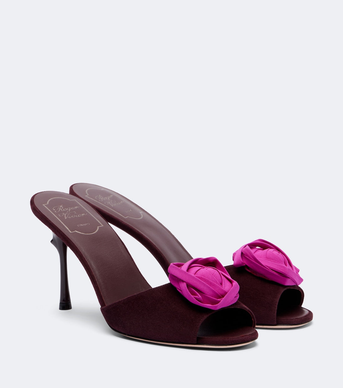 Roger Vivier - Rose Vivier suede mules