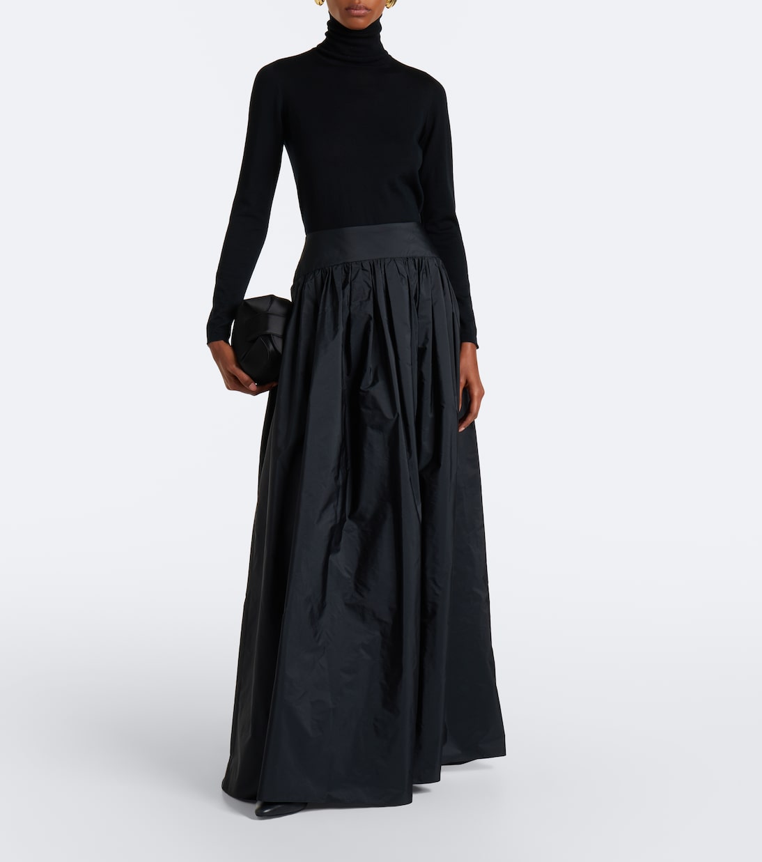 Max Mara - Gathered taffeta maxi skirt