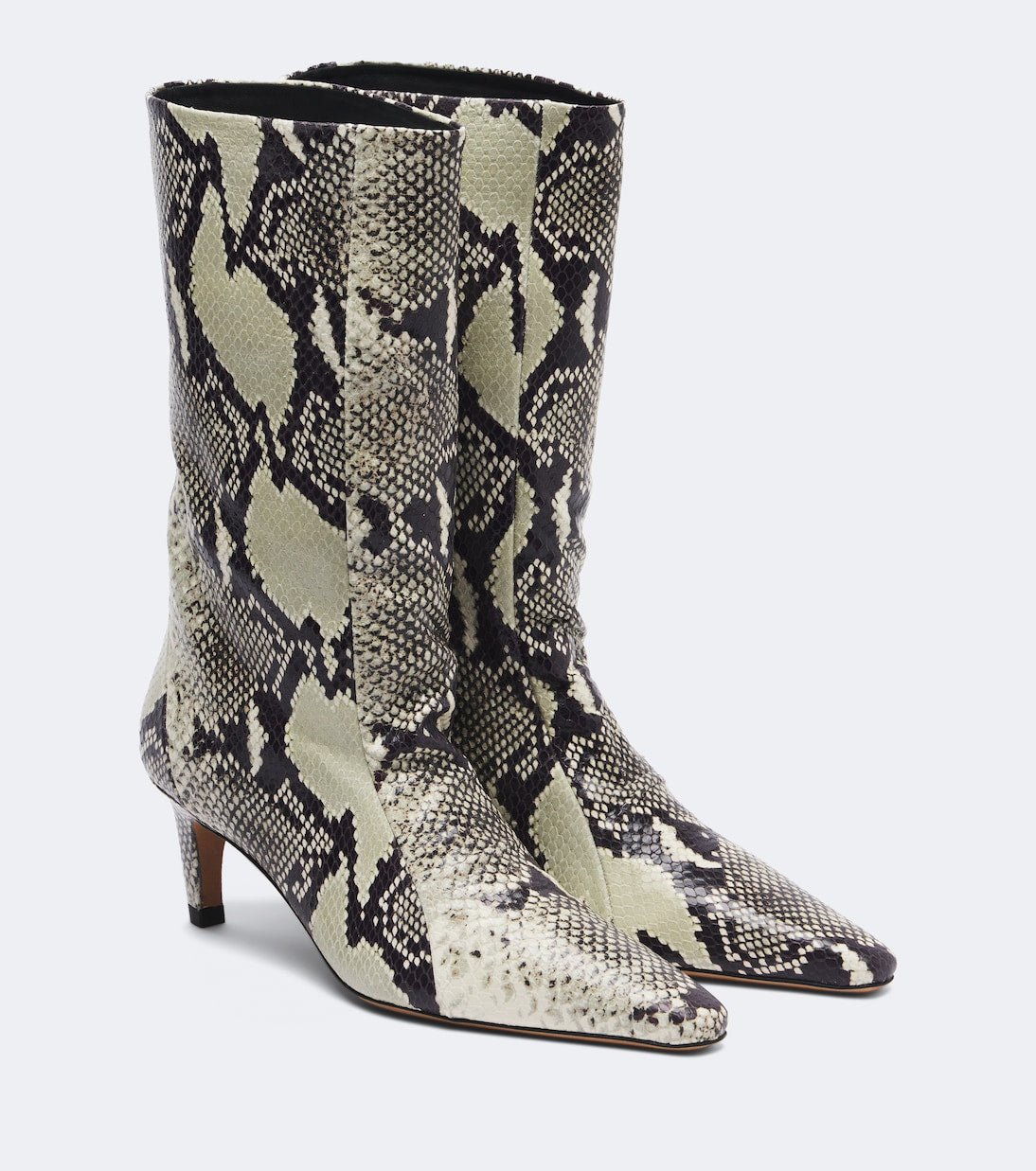 JUDE - Cave snake-effect leather mid-calf boots