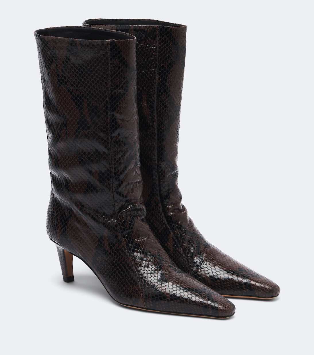 JUDE - Cave snake-effect leather mid-calf boots