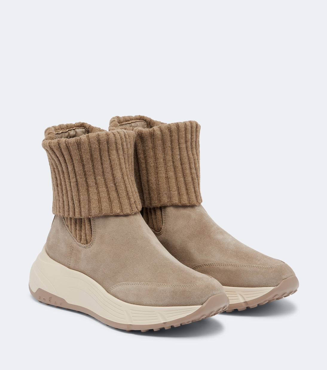 Hogan - H669 knitted suede ankle boots