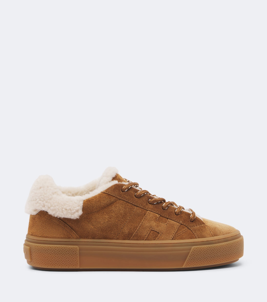 Hogan - Crosswind shearling-trimmed suede sneakers