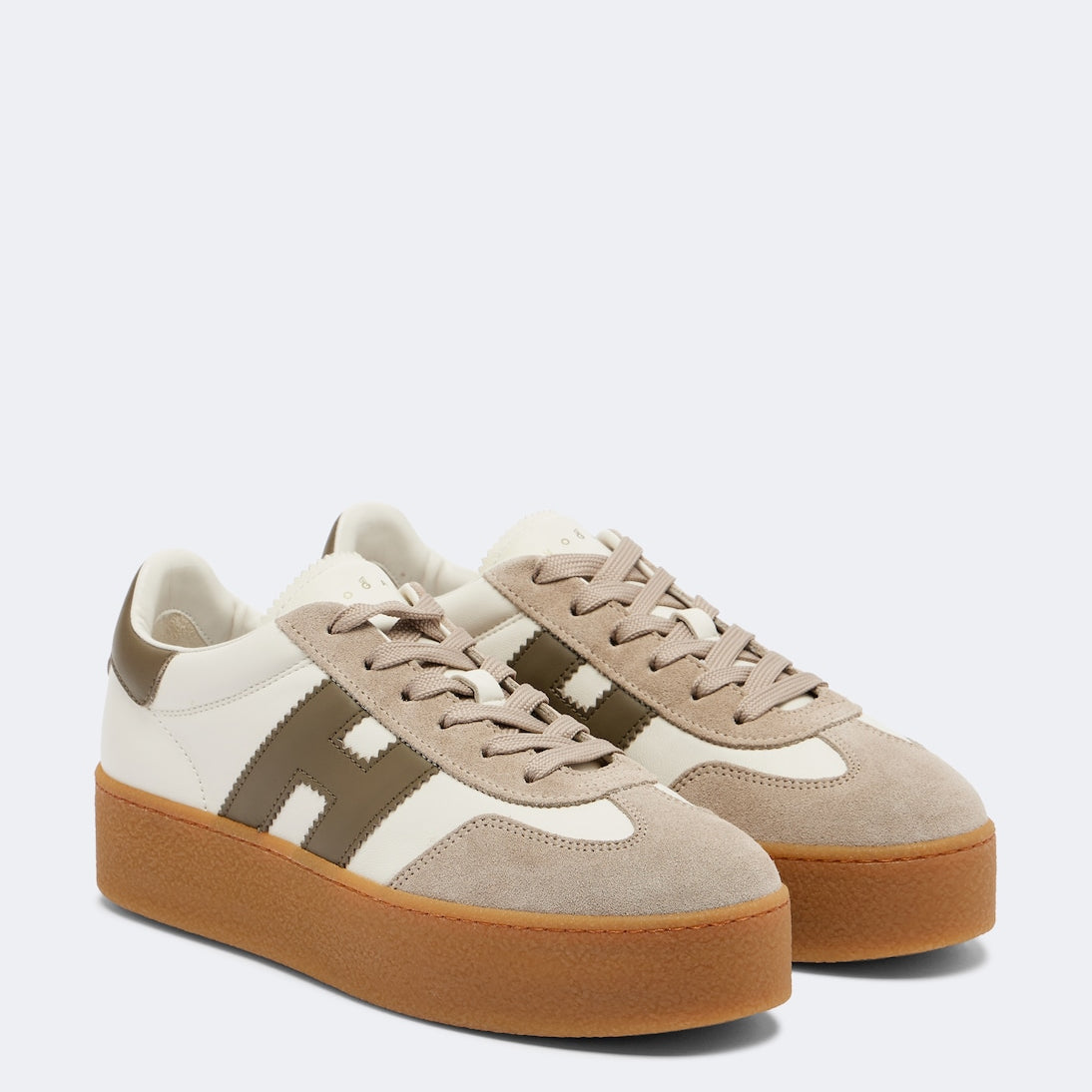 Hogan - Cool suede-trimmed leather platform sneakers