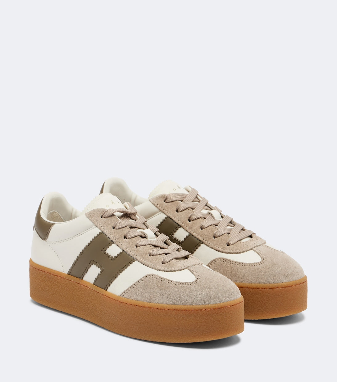 Hogan - Cool suede-trimmed leather platform sneakers