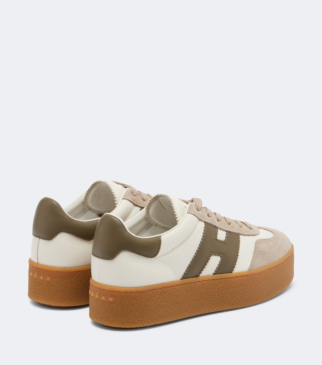 Hogan - Cool suede-trimmed leather platform sneakers